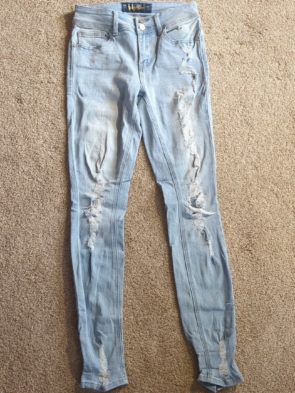 Indigo Rein Light Blue Distressed Skinny Jeans